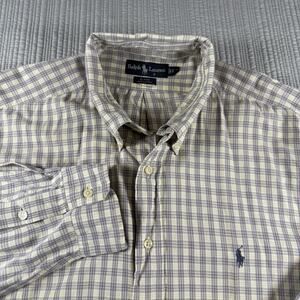 Ralph Lauren Blaire Shirt Mens 2XL Plaid Preppy Quiet Luxury Old Money